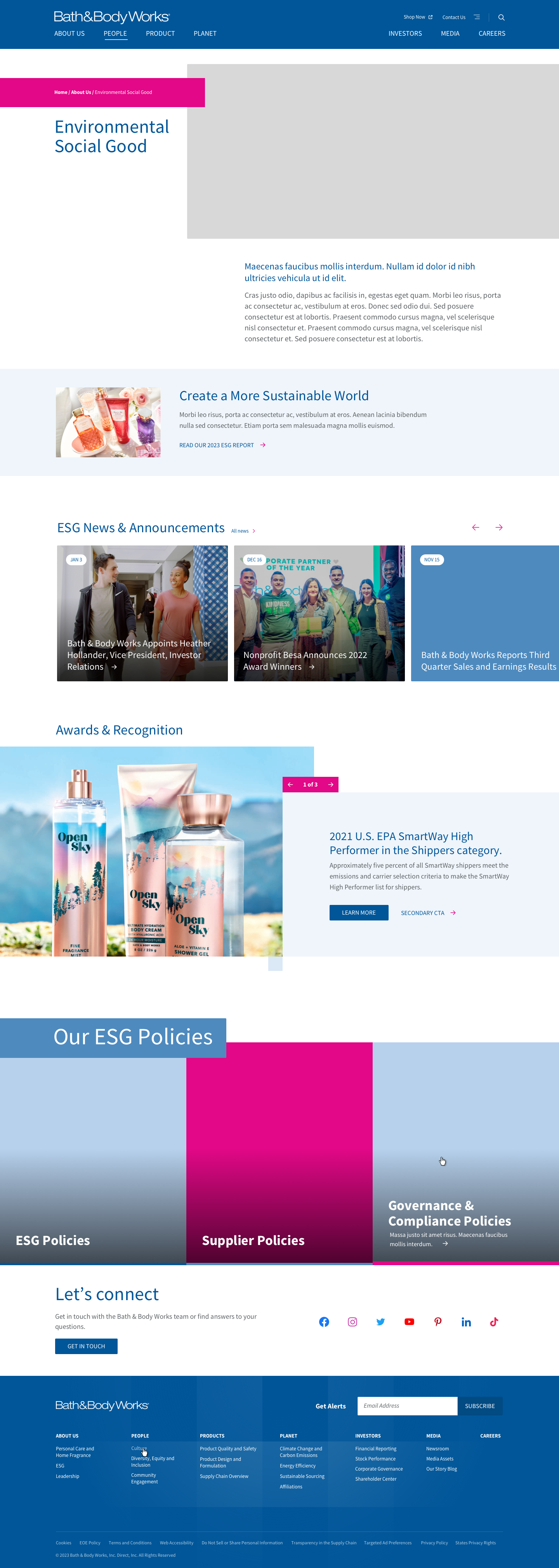 ESG hub page