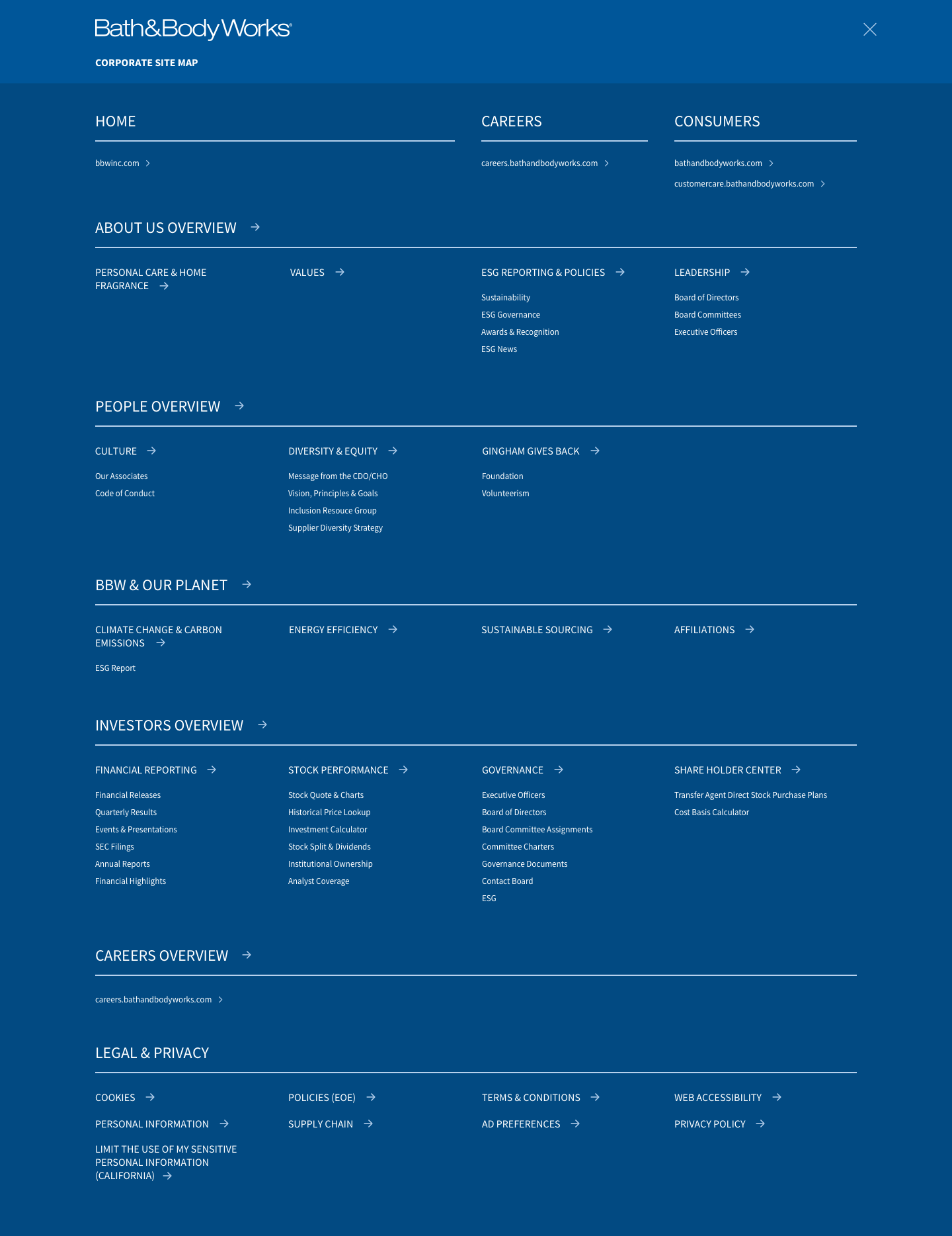 bbwinc.com corporate site map