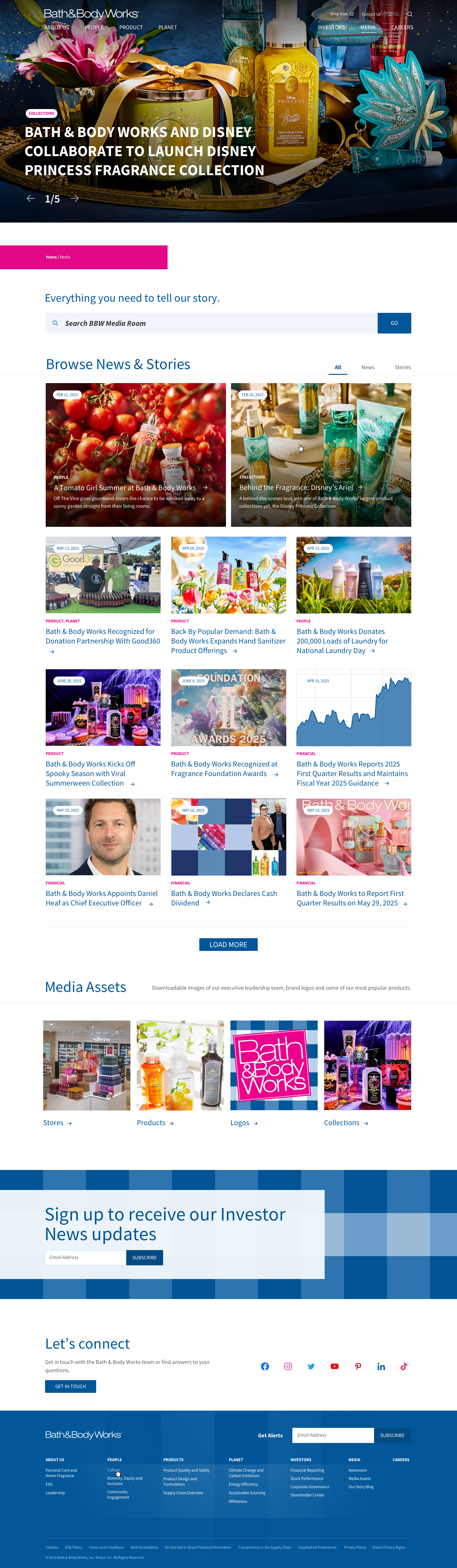 Media Room landing page, 2025 detail design