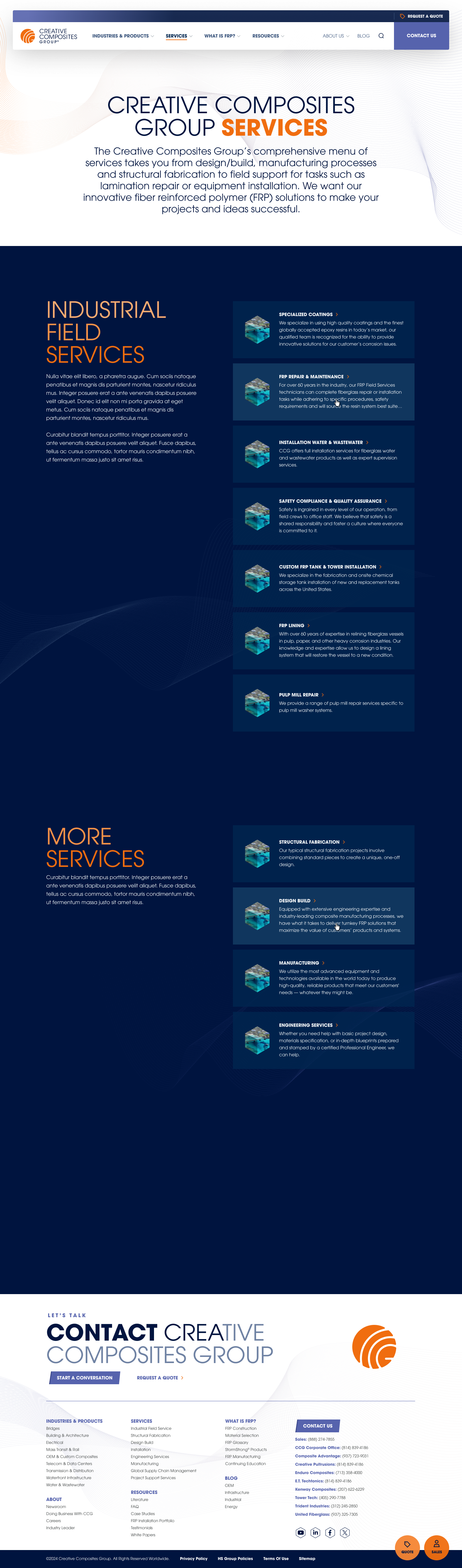 Services page