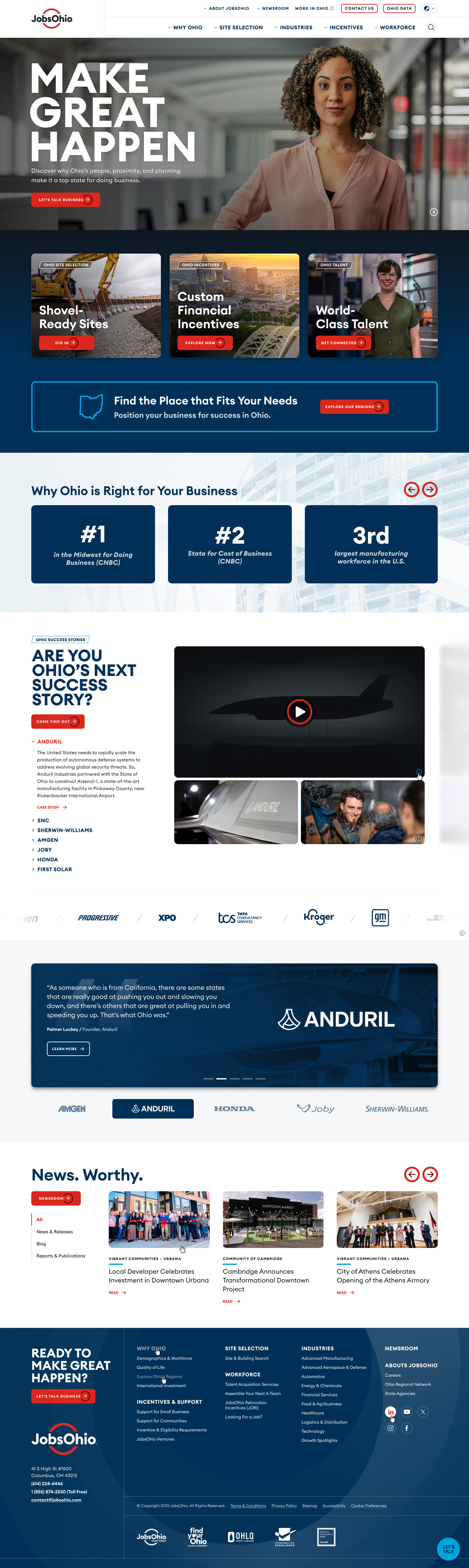 JobsOhio home page
