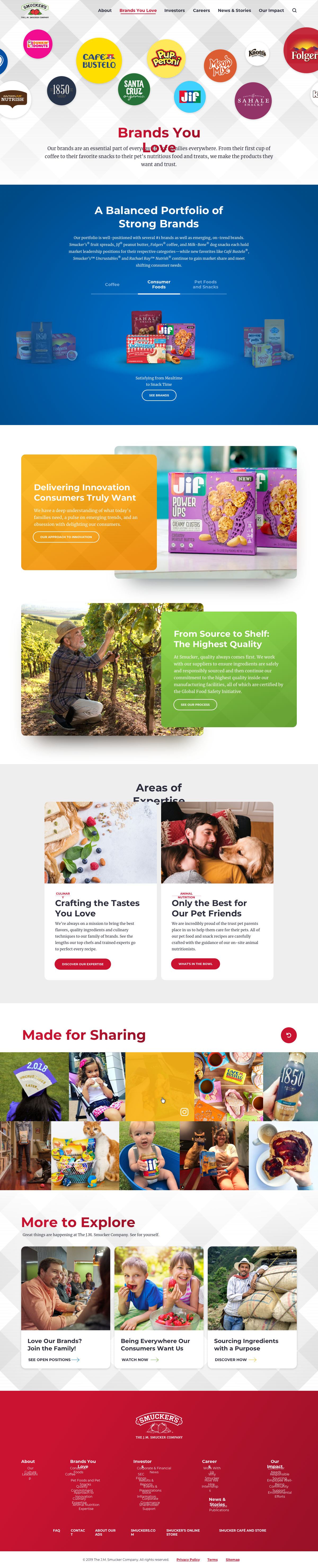 Brands You Love landing page, desktop detail design