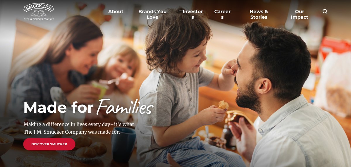 Home page hero direction: Made for Families