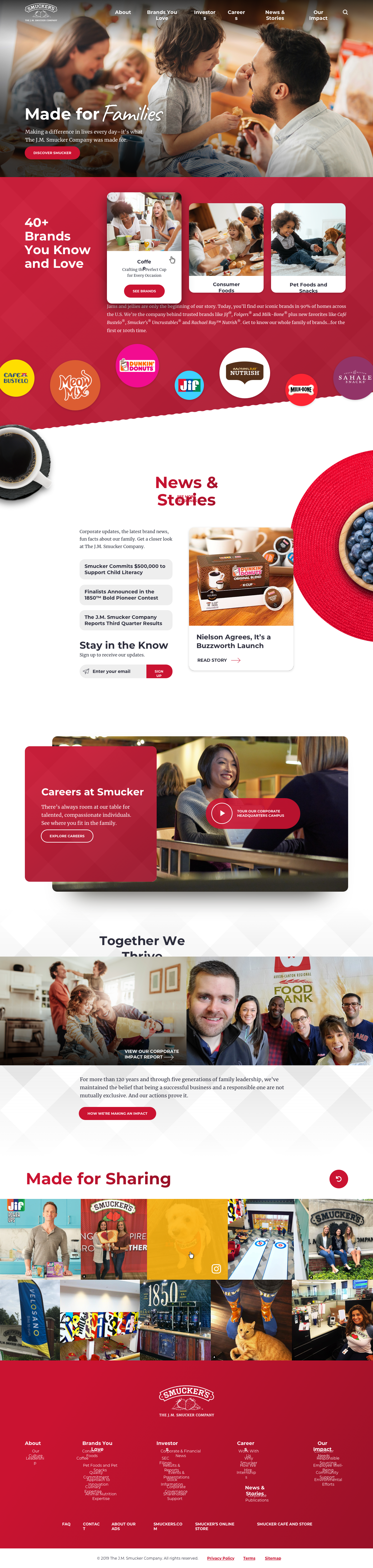 jmsmucker.com home page detail design, desktop, 2019