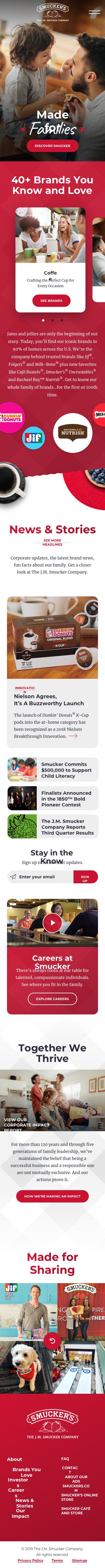Home page, mobile