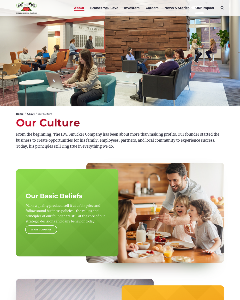 The Smucker Way page, 2019 design